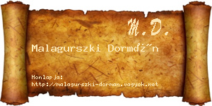 Malagurszki Dormán névjegykártya